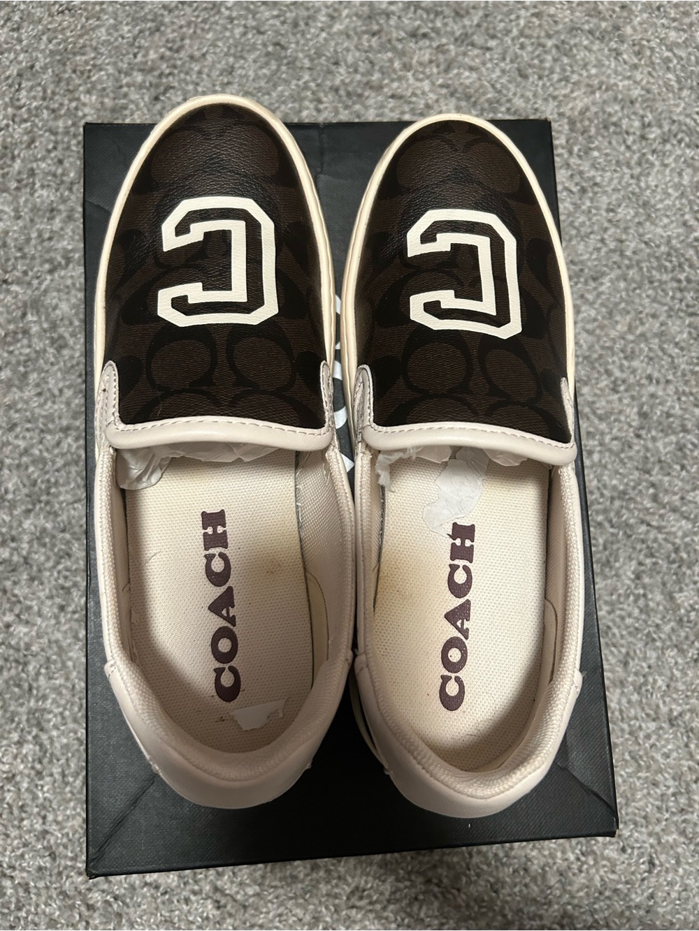 Coach Slip-On Sneakers in Brown/White - Picture 2 of 4
